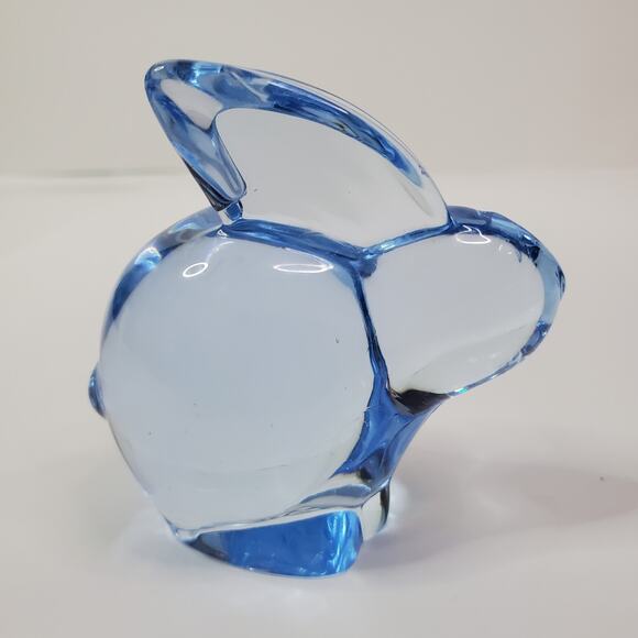 Vintage Oneida Light Blue Bunny Rabbit Lead Crystal Glass Hand Cut & Blown Korea - Picture 2 of 8